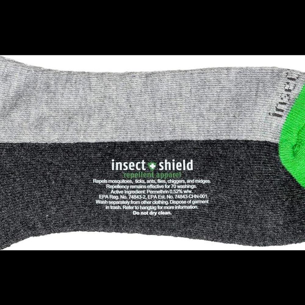 Insect Shield Adult Unisex Gray Crew Socks with Insect Protection Women's 5.5-9 - Picture 3 of 8